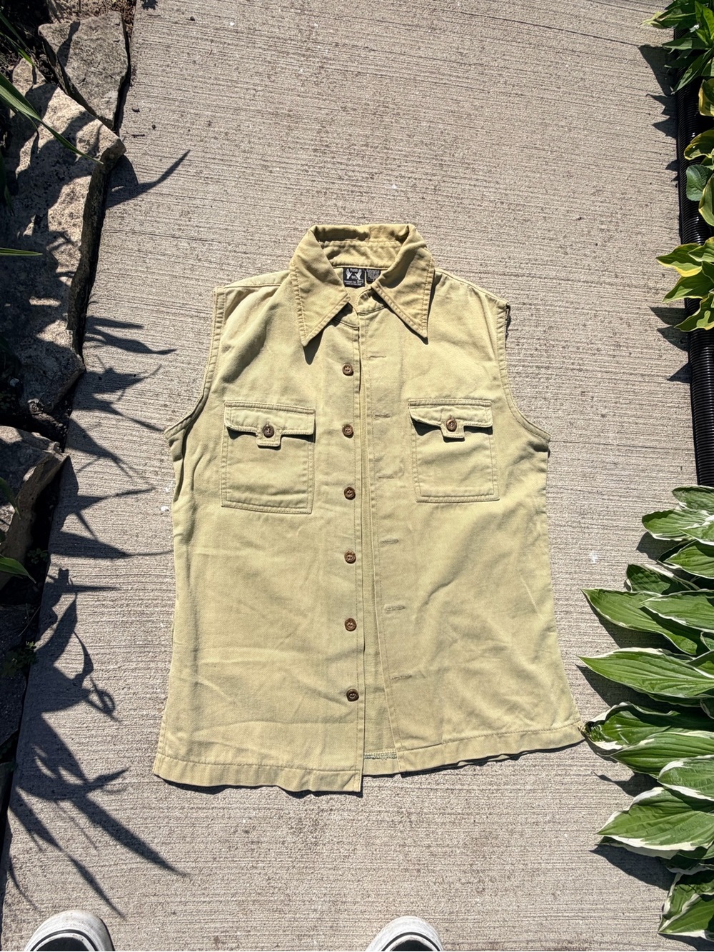 Vintage SEARS “hands off” tan vest size S made I. Hong Kong quality - Picture 12 of 16